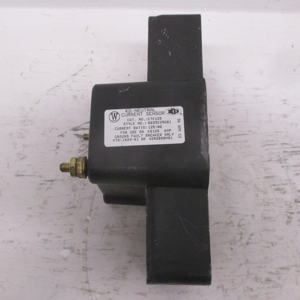 Westinghouse CTK125 KD Neutral Current Sensor Ratio: 125:06 For Use On KD125 AMP (AH0400-1)
