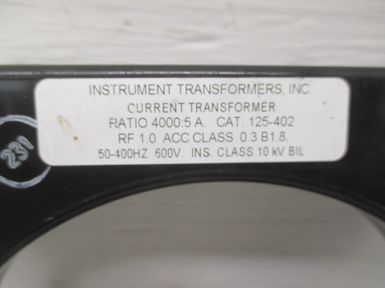 Instrument Transformers IT 125-402 Current Transformer Ratio 4000:5A CT 50-400Hz (AH0407-2)