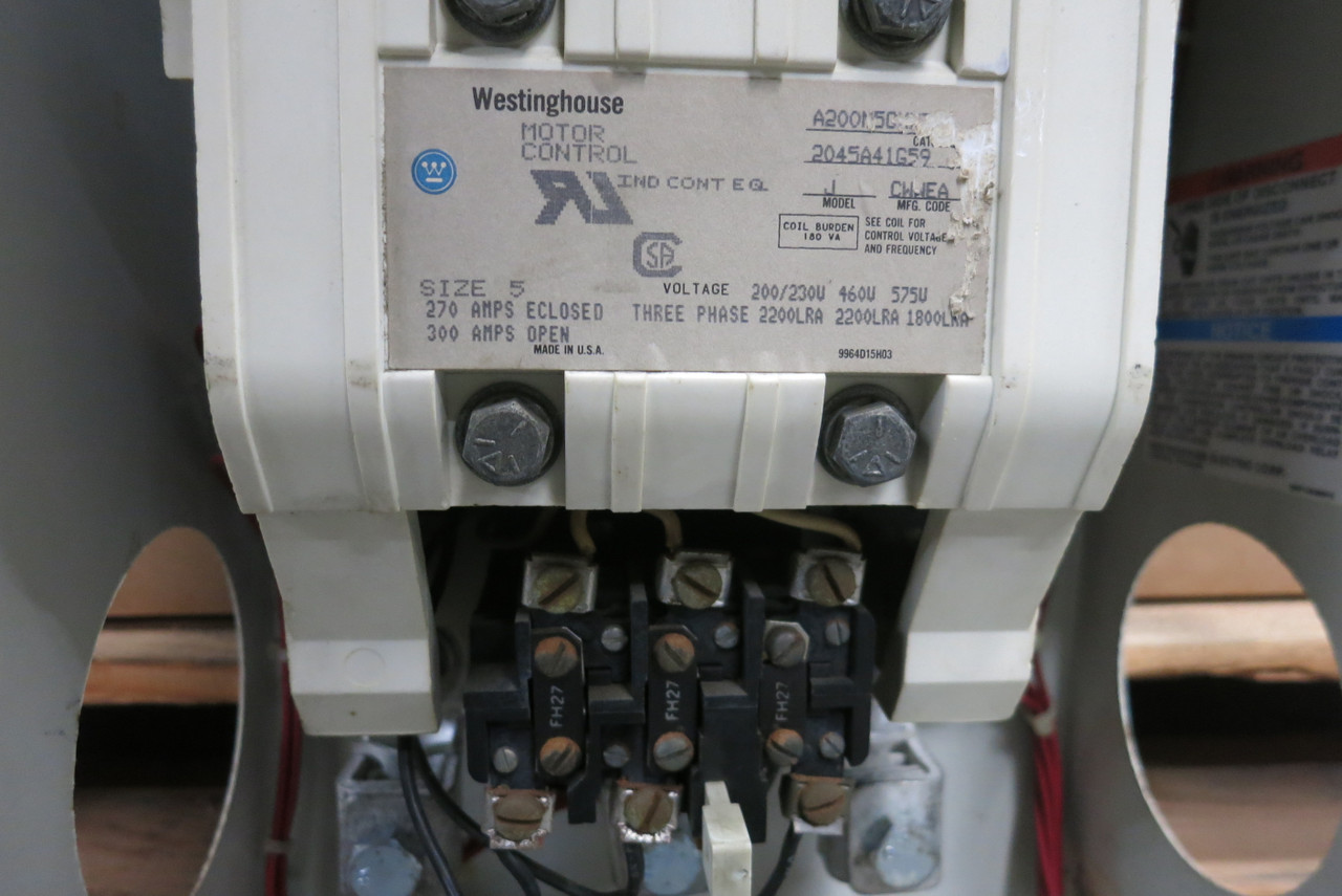 Westinghouse Type W 250 Amp Breaker Size 5 Starter 36" MCC Bucket 250A (BJ0983-1)