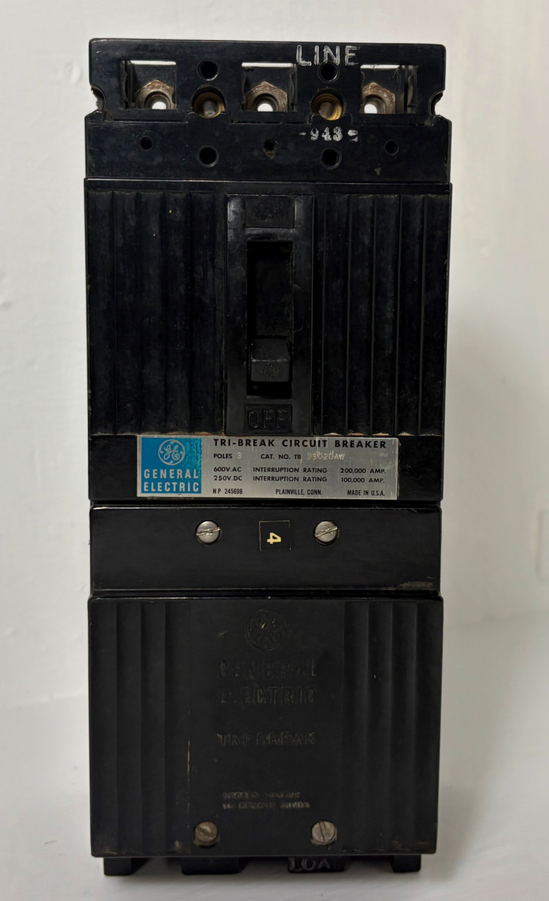 GE TB13020AW 20A Tri-Break Circuit Breaker 480/600V 3P 20 Amp General Electric (EM5387-2)