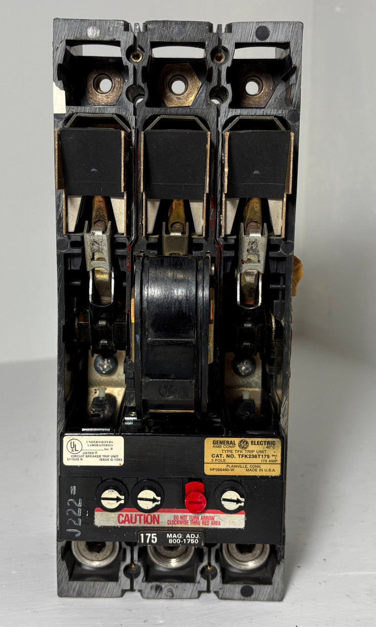 GE TFK236F000 225A Circuit Breaker 175 Amp Trip 600V TFK236175 General Electric (EM5391-1)