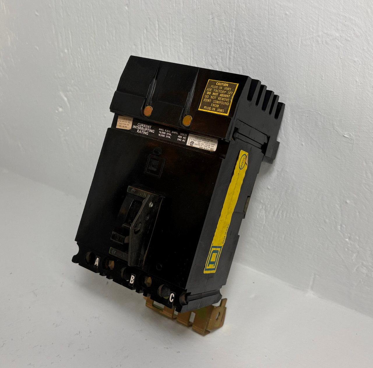 Image of Square D I-Line FA34015 15A Circuit Breaker Black 480 VAC 3 Pole Type FA 15 Amp