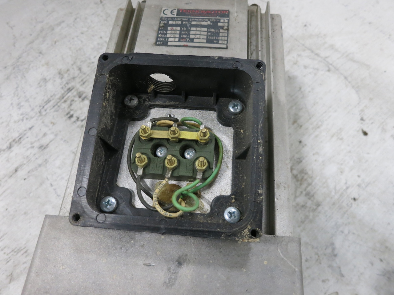 Teknomotor 7180 2 HP AC Electrospindle Motor 230/400V 3PH 1.5kW 890 RPM Spindle (DW6976-1)