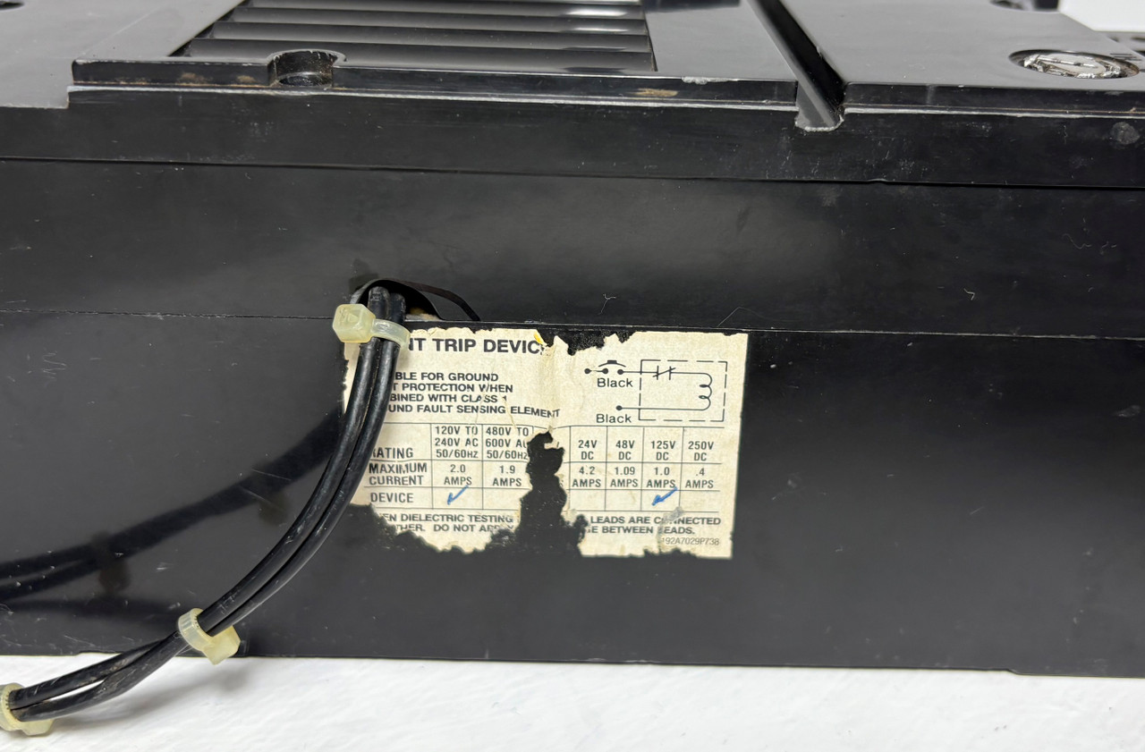 GE TJK426F000 400A 2 Pole Breaker w 300 Amp Trip Aux & Shunt 2P General Electric (EM5399-1)