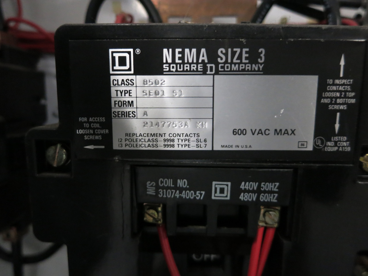 Square D Size 3 50 HP Autotransformer Motor Starter Reduced Voltage 8606 460V (DW7038-2)