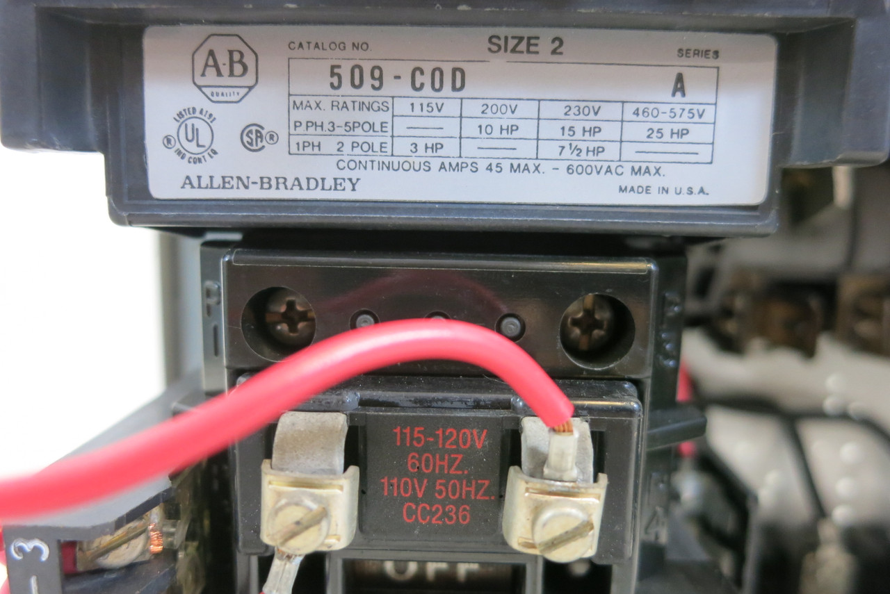 Allen Bradley 2100 Centerline Size 2 Starter 60 Amp Fusible 12" MCC Bucket 509 (BJ1005-28)