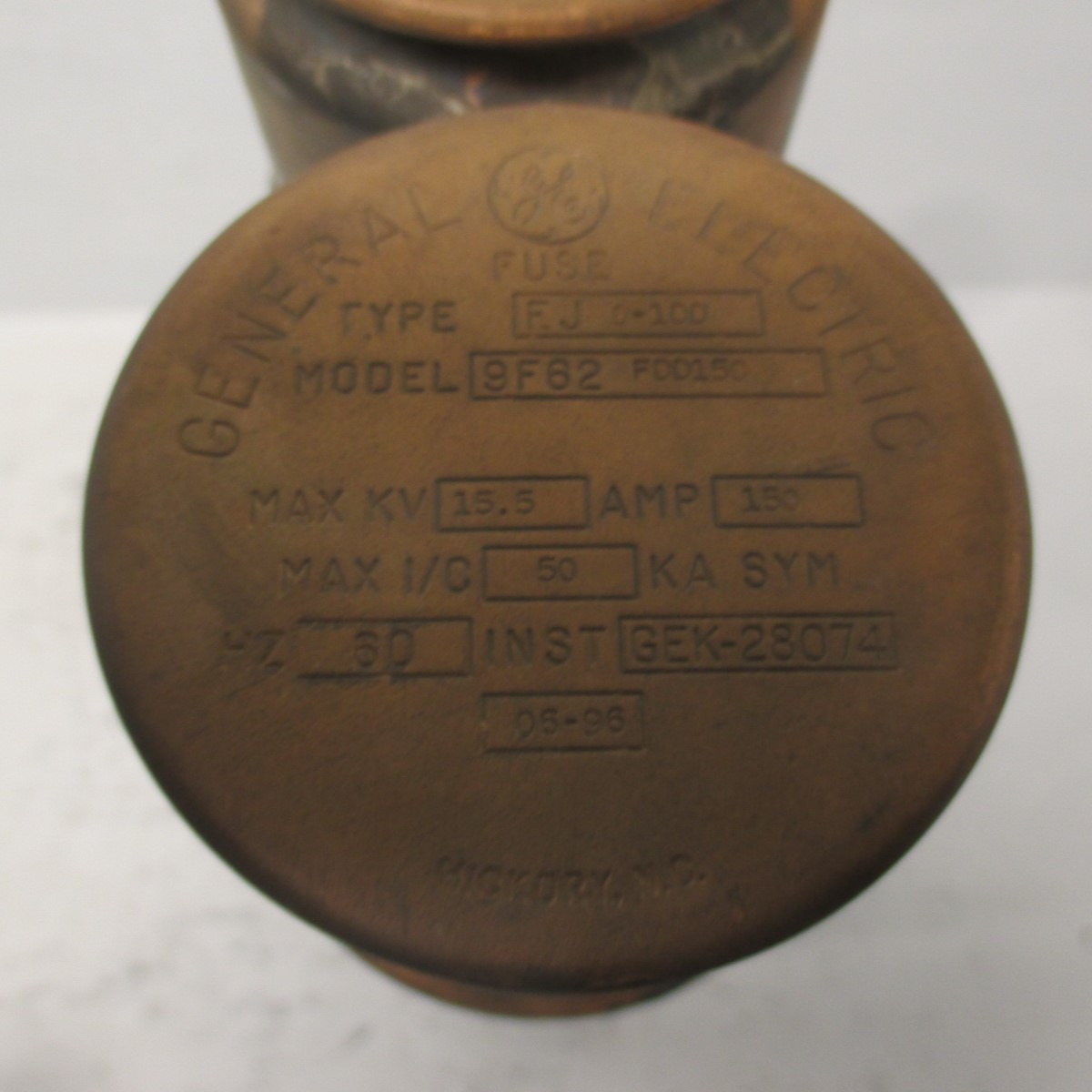 GE 9F62FDD150 Fuse Type EJ O-1DD 15.5 Max KV 150A Max I/C 50KA Sym 60HZ 2 Pole (AH0500-11)