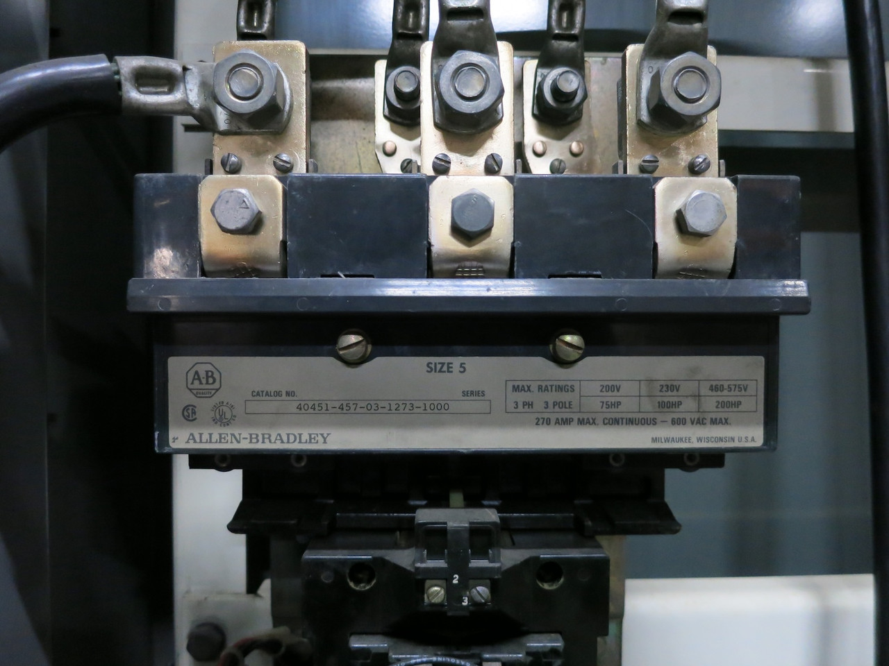 Allen Bradley Size 6 400 HP Autotransformer Motor Starter Reduced Voltage 480V (DW7050-3)