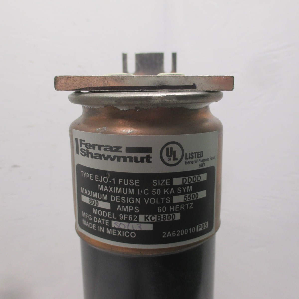 Ferraz Shawmut 9F62KCB800 Fuse Type EJO-1 Size DDDD 800A Max I/C 50 KA Sym 4P (AH0516-3)