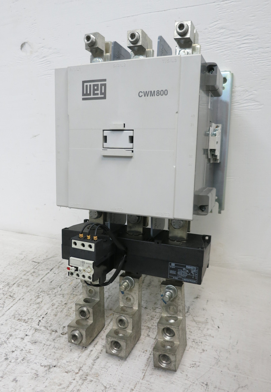 WEG CWM800 Size 7 AC Motor Starter 600 HP 800A RW407D OL CWM-800 120V Coil (DW7063-1)