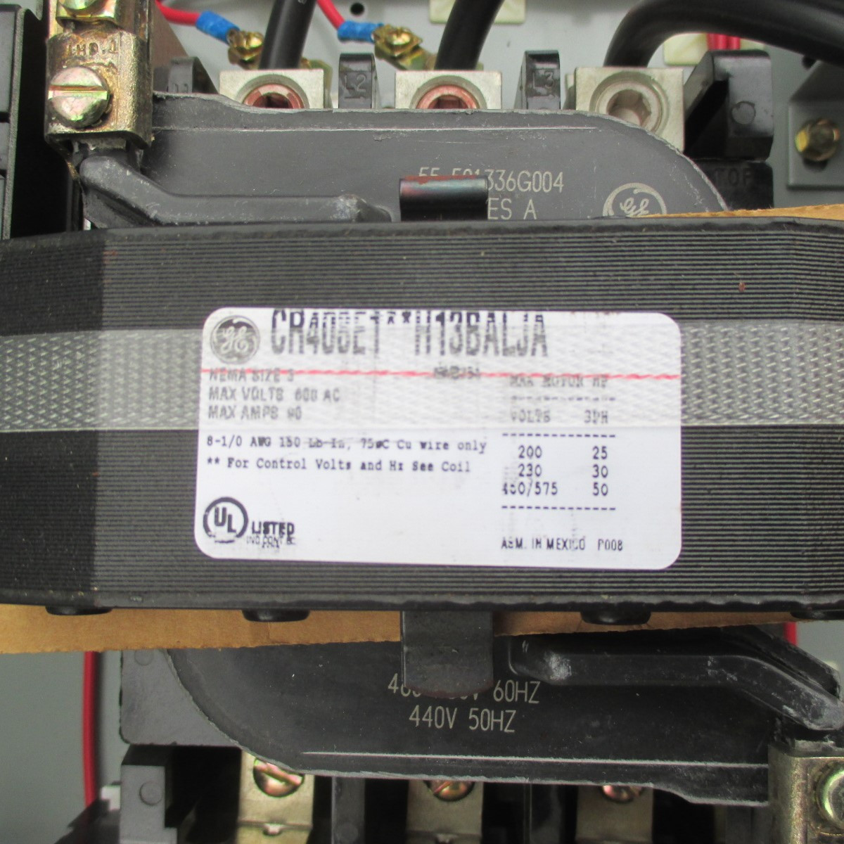 NEW GE Magnetic Starter Fused Combo Box Size 3 100A 300-Line 480V Coil NIB (AH0520-1)