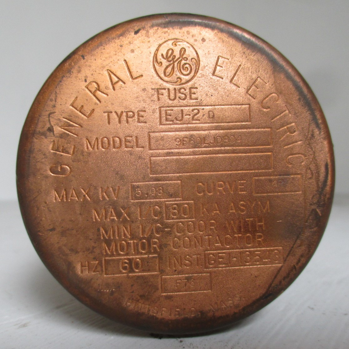 General Electric GE 9F60LJD804 Fuse Type EJ-2D Size D 5.08 Max KV Curve 4R (AH0526-3)