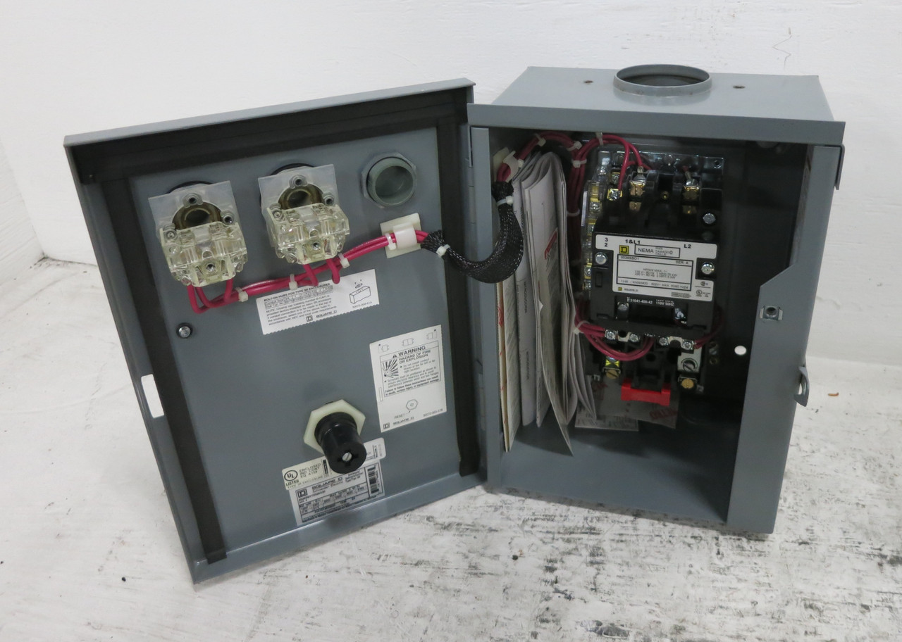 Image of NEW Square D 8536SBH1V02AX20 Enclosed Size 0 Starter 8536SBO1 1PH 120V Coil 3R