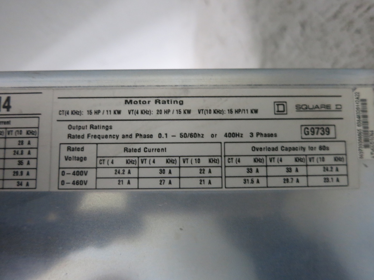 Telemecanique ATV66D16N4 Altivar 66 AC VS Drive 20HP 15kW 460V ATV66-D116N4 (DW7075-1)
