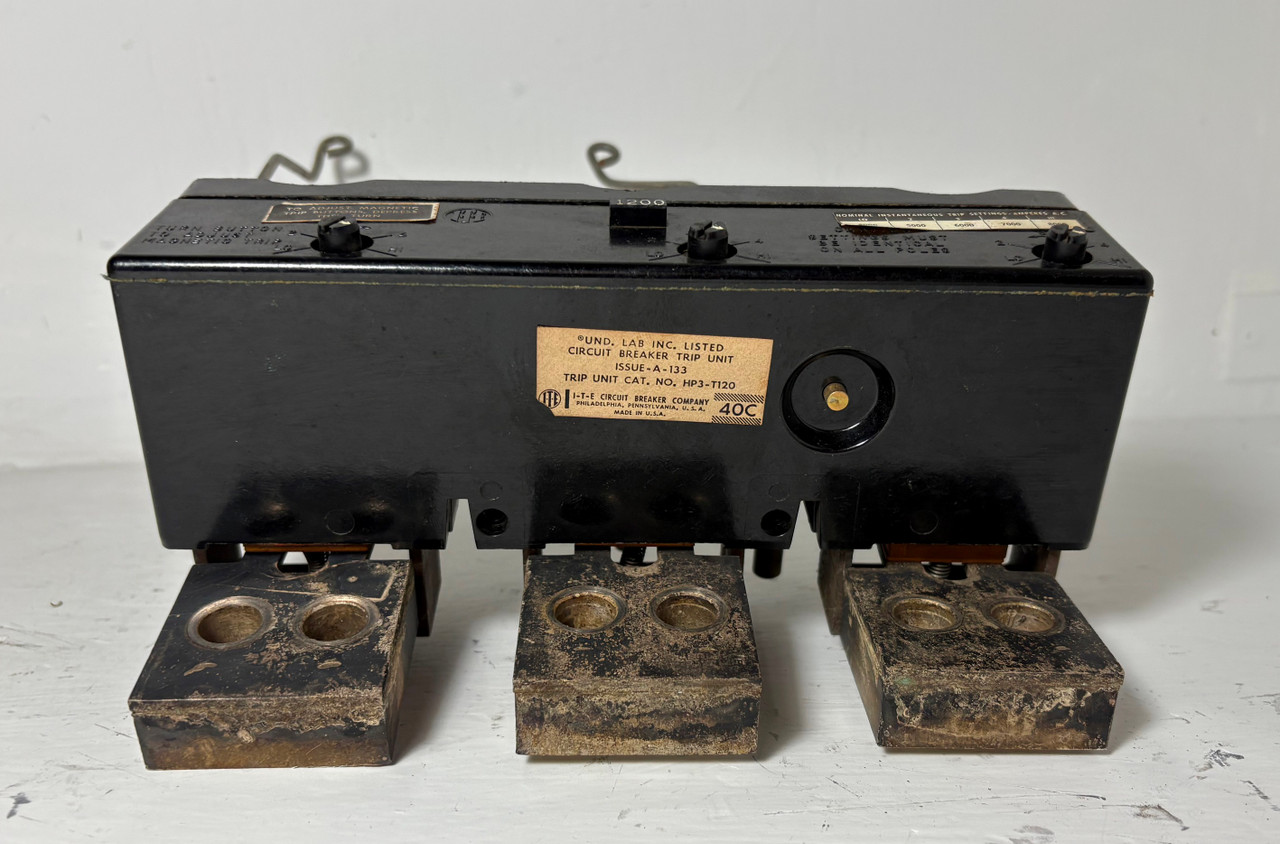 I-T-E HP3T120 1200A Trip Unit Type HP3 Circuit Breaker ITE 3P HP3-T120 1200 Amp (EM5447-1)