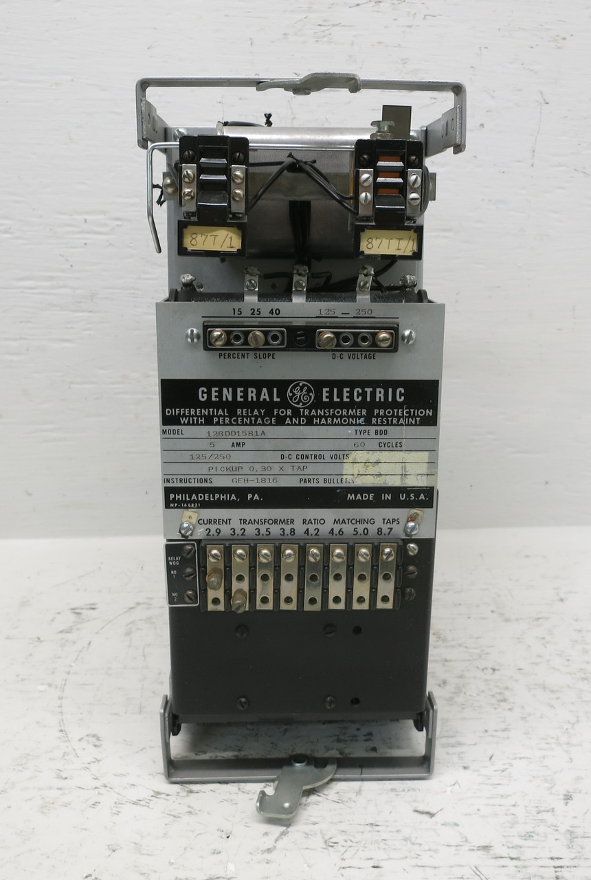 GE 12BDD15B1A Differential Relay Transformer Protection Harmonic BDD (No Case) (DW7091-4)