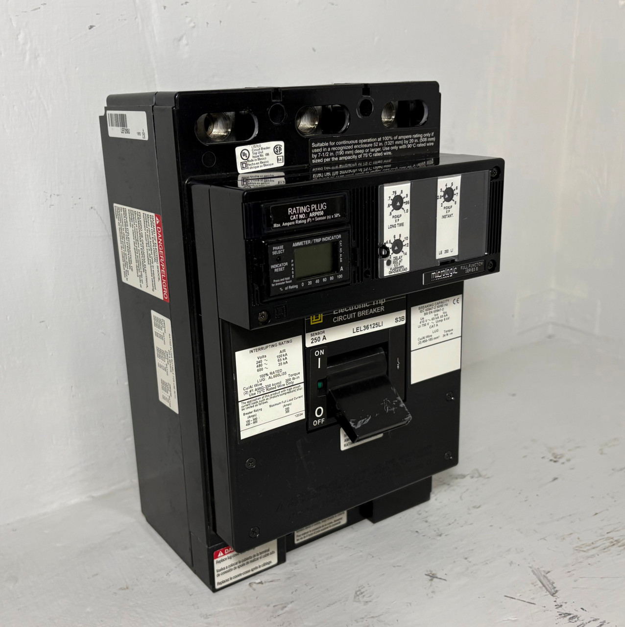 Square D LEL36125LI 250A LI Circuit Breaker w/ 125 Amp Plug S3B LEL 480/600V 3P (EM5450-2)