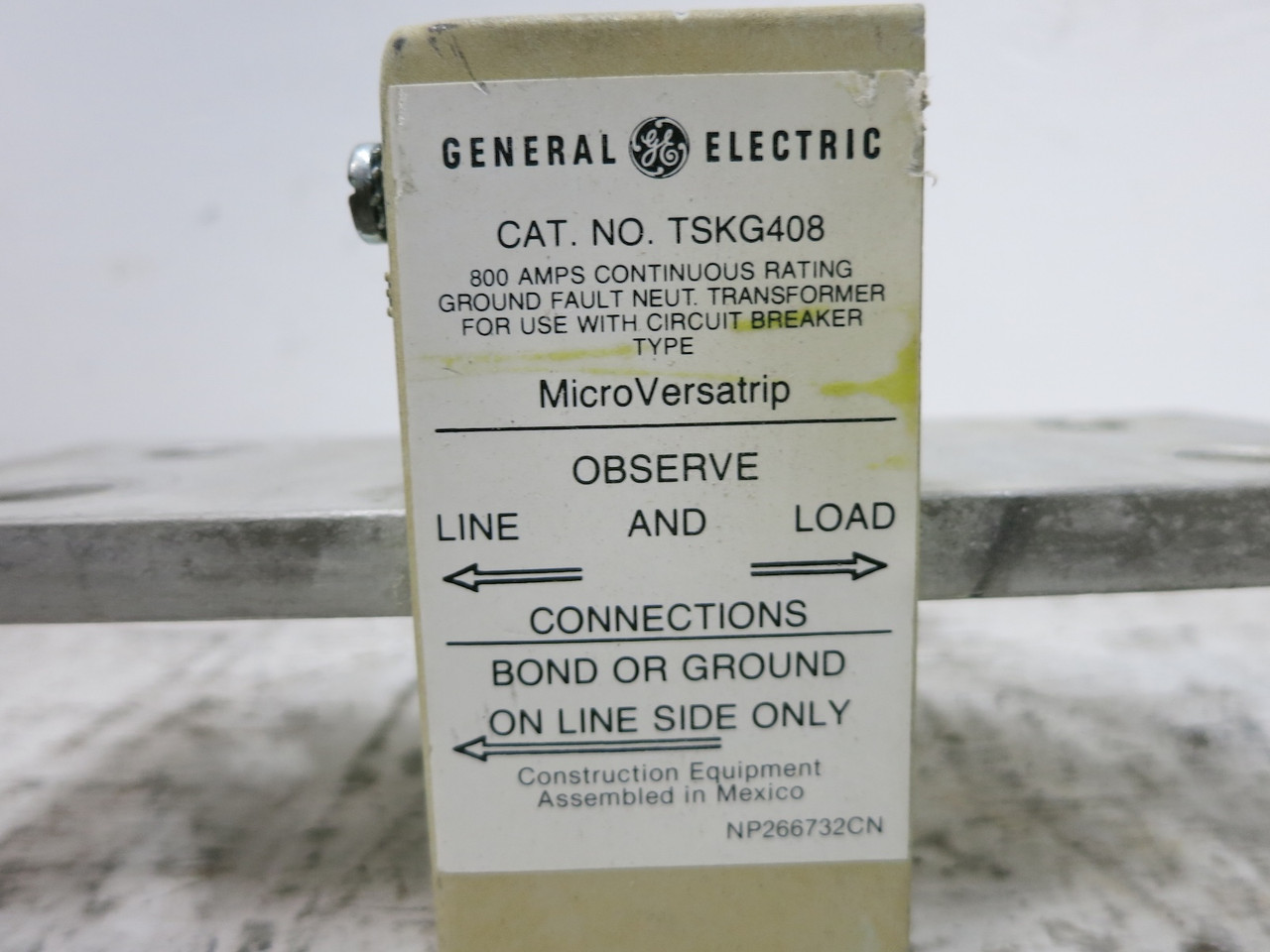 GE TSKG408 800A Ground Fault Neutral Transformer for MicroVersatrip 800 Amp (DW7113-2)