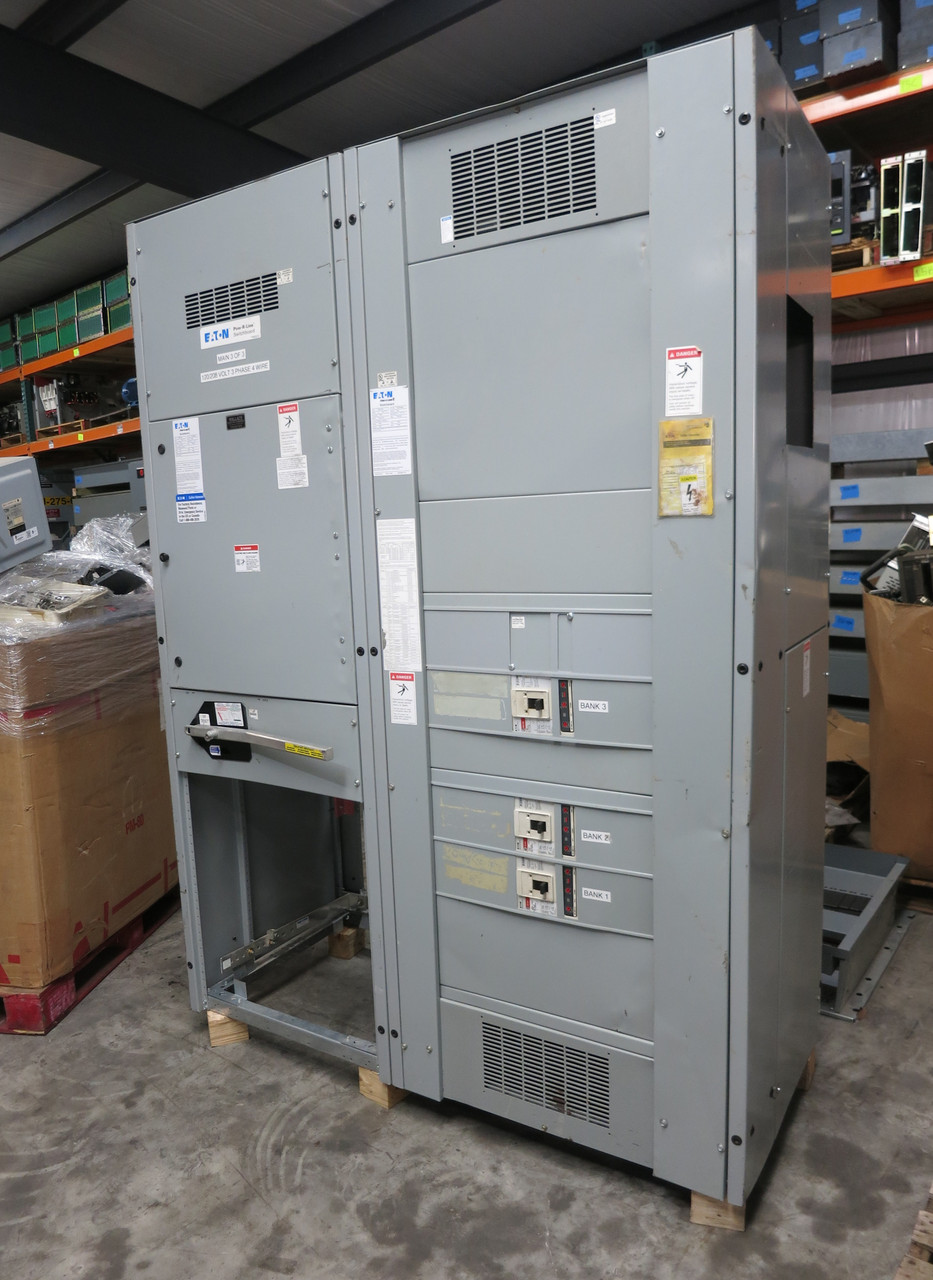 Eaton 1600A Pow-R-Line Breaker Panel Switchgear 3PH 4W PRLC QA1633 1600 Amp 208V (DW7115-1)