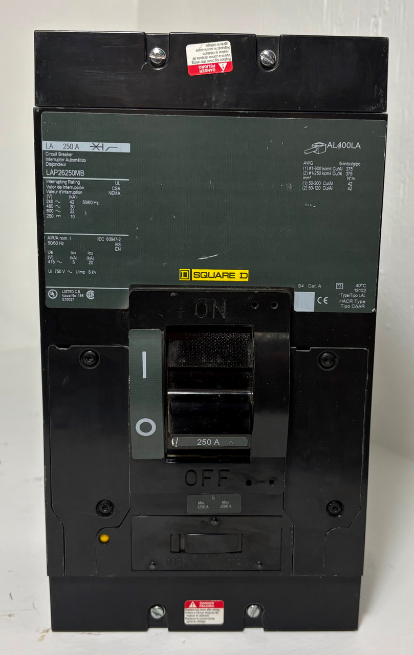Square D LAP26250MB 250A 2 Pole Circuit Breaker Green Label 600V 2P LAL 250 Amp (EM5457-1)