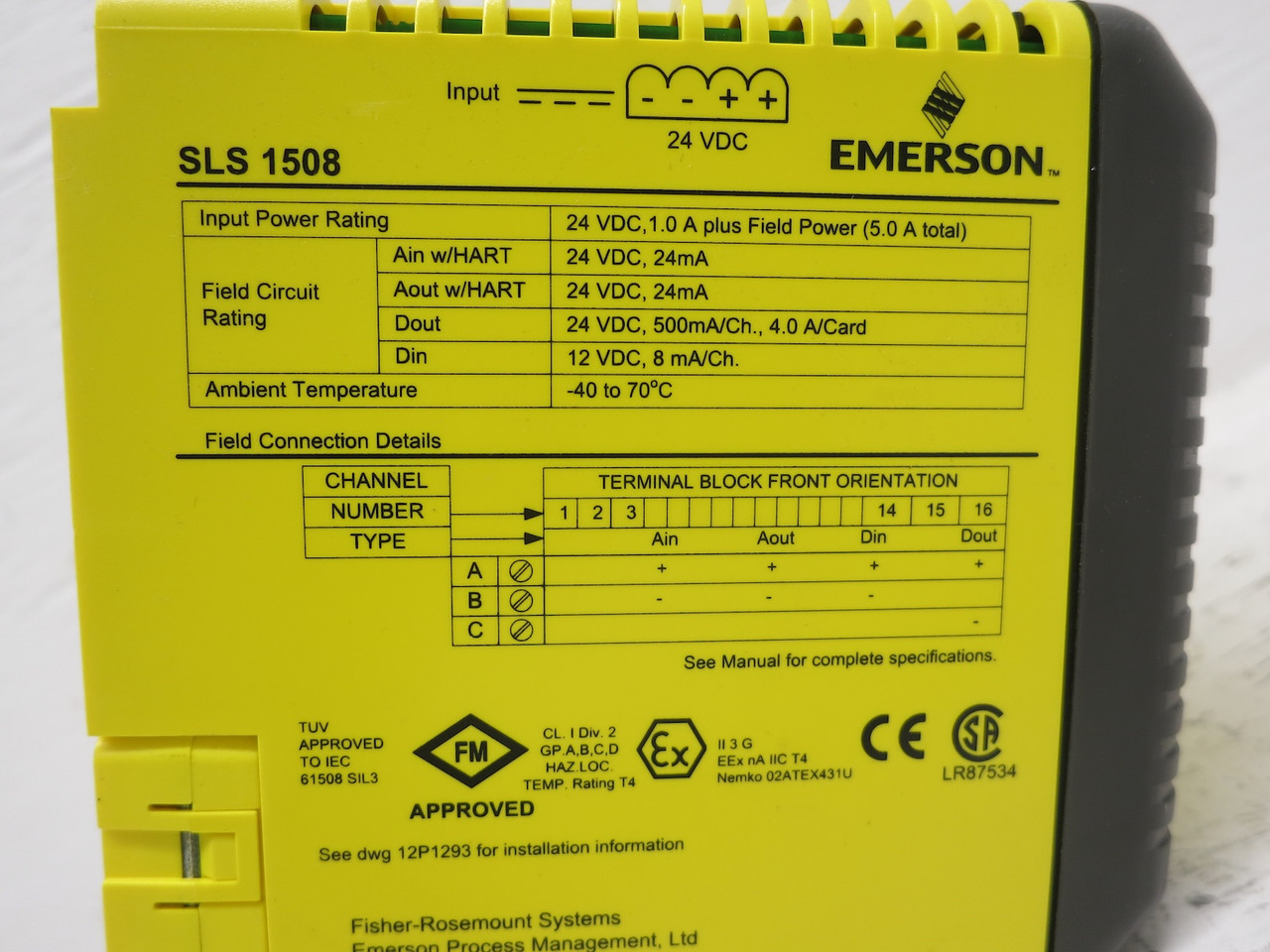 Emerson KJ2201X1-BA1 SLS1508 Smart Logic Solver w/ Base KJ2201X1-HA1 DeltaV PLC (DW7130-4)