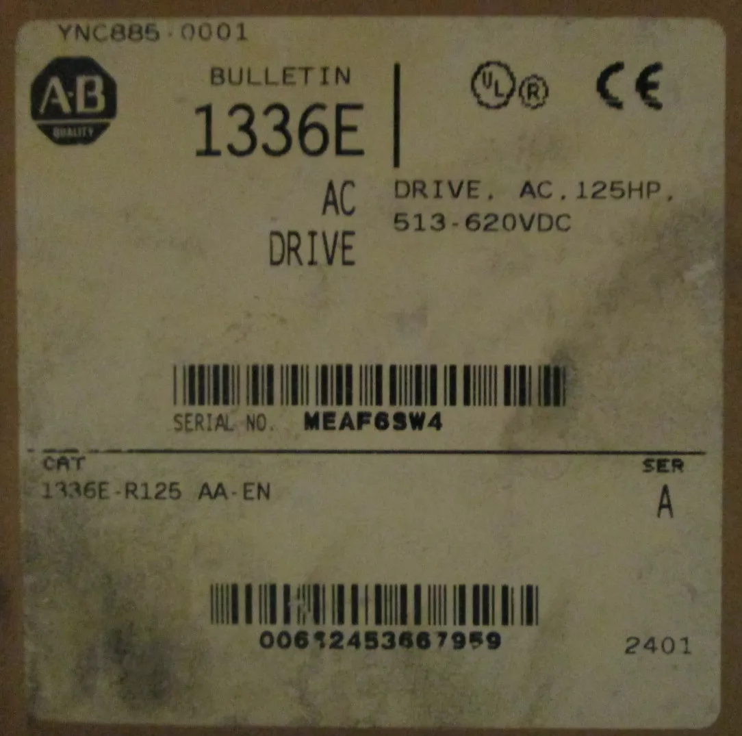 NEW Allen Bradley 1336E-R125-AA-EN 125 HP VS Drive 1336 IMPACT VFD 1336E DC In (PC0000-1)