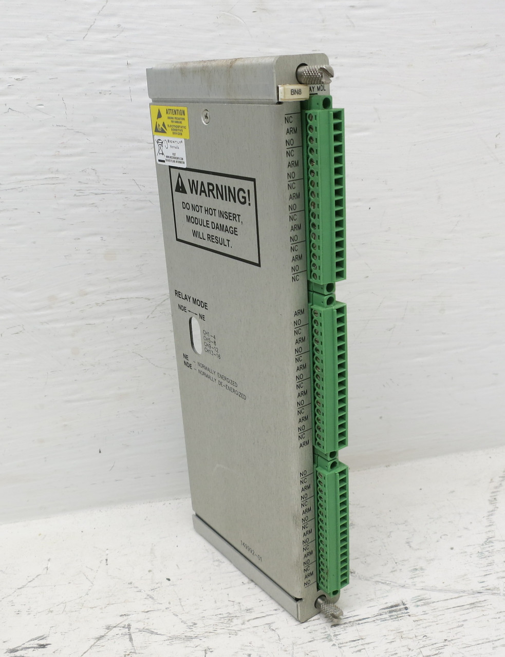 Bently Nevada 149992-01 16 Channel Relay Module I/O 3500 PLC 3500/33 16 Ch IO (DW7143-1)