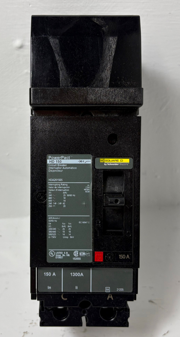 NEW Square D I-Line HDA261505 150A HD 150 PowerPact 2P Breaker HD150 150 Amp NNB (EM5472-1)