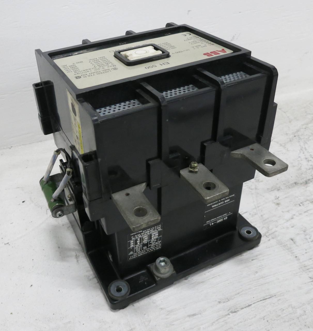 ABB EH550C-QL Motor Contactor EH-550 800A 400 HP @ 480V 125 VDC Coil EH550 SK827 (DW7178-1)