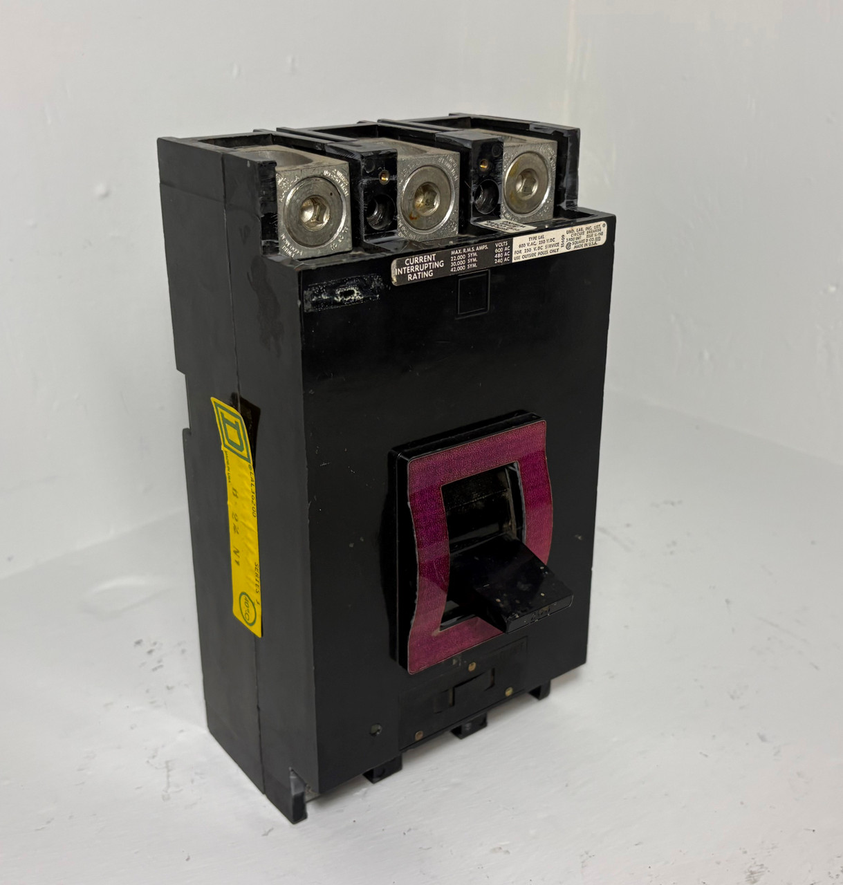 Image of Square D LAL36200 200A Circuit Breaker Black 480/600V Type LAL 3 Pole 200 Amp