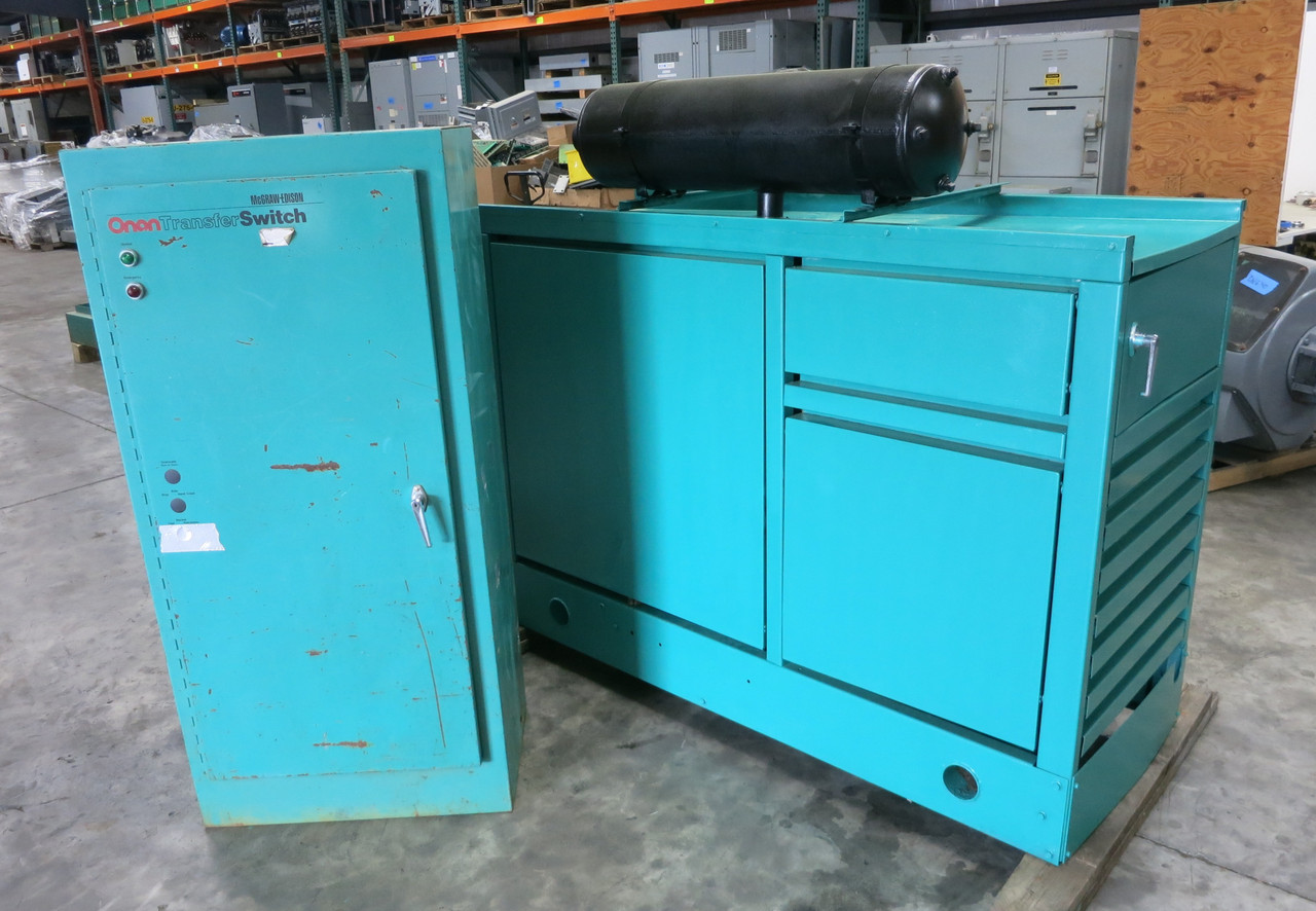 Onan 25 kW Generator 3PH LPG Genset Chrysler H225 Engine Transfer Switch 22 Hrs (DW7206-1)