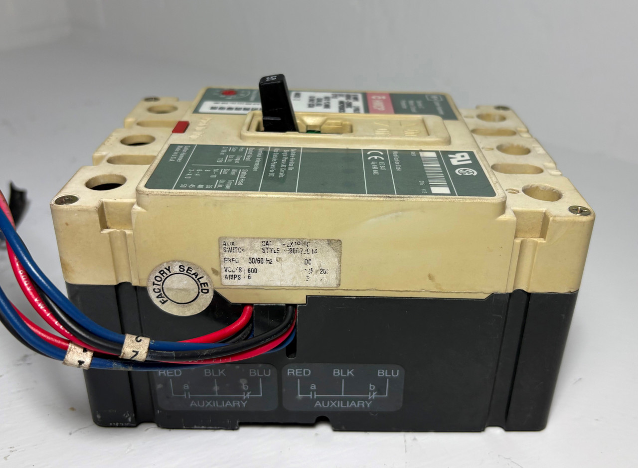 Cutler Hammer HMCP050K2CA12 50A Circuit Breaker Glossy w Aux 600V 3P HMCP 50 Amp (EM5496-1)