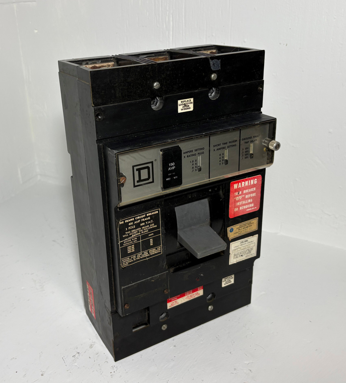 Square D MEF436GZ 400A ME Circuit Breaker w/ 150 Amp Plug Type MEL 600V Ground (EM5498-1)