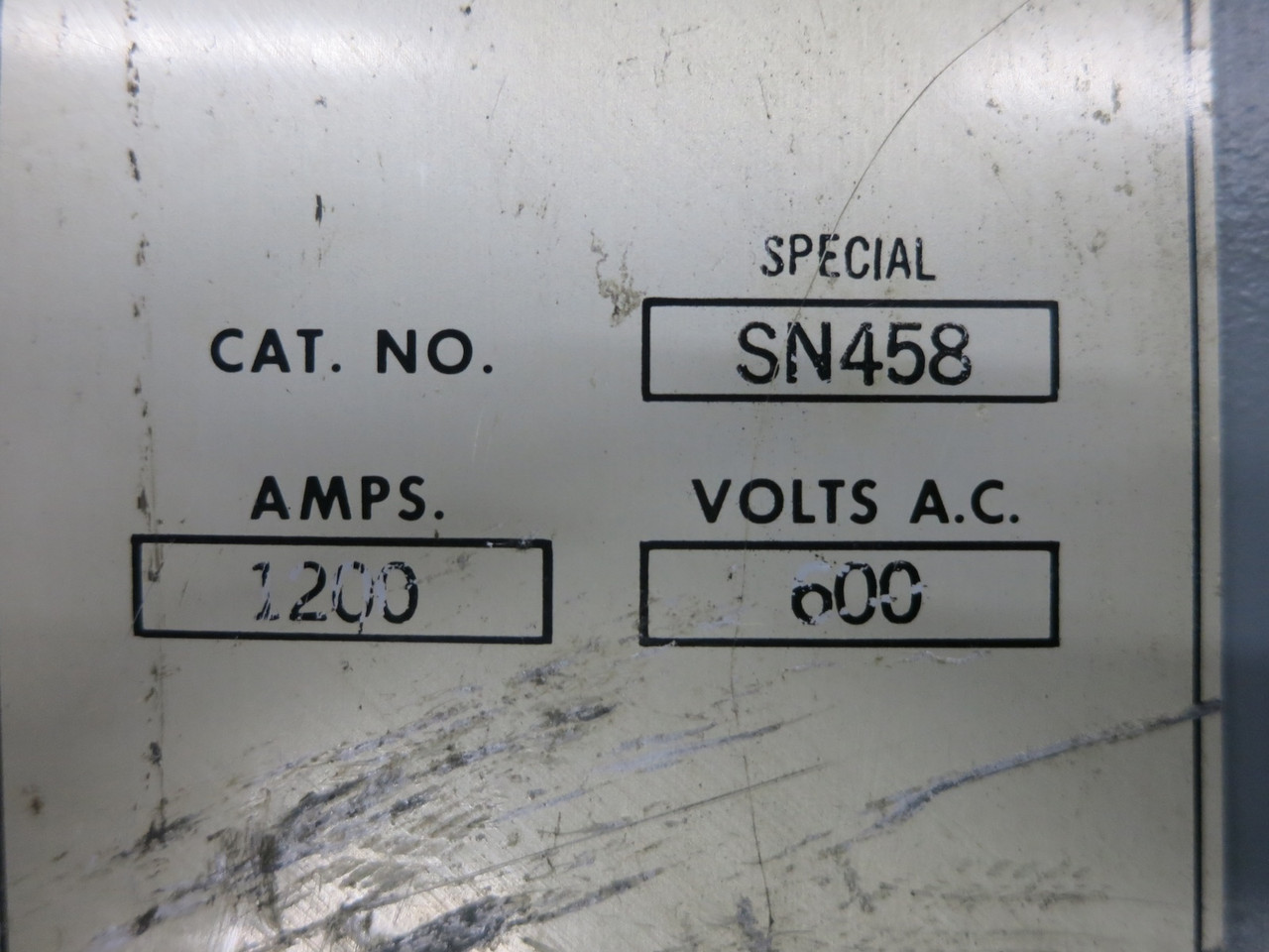 ITE SN458 1200A 600V Fusible Safety Switch Disconnect 1200 Amp SN-458 Heavy Duty (DW7233-1)