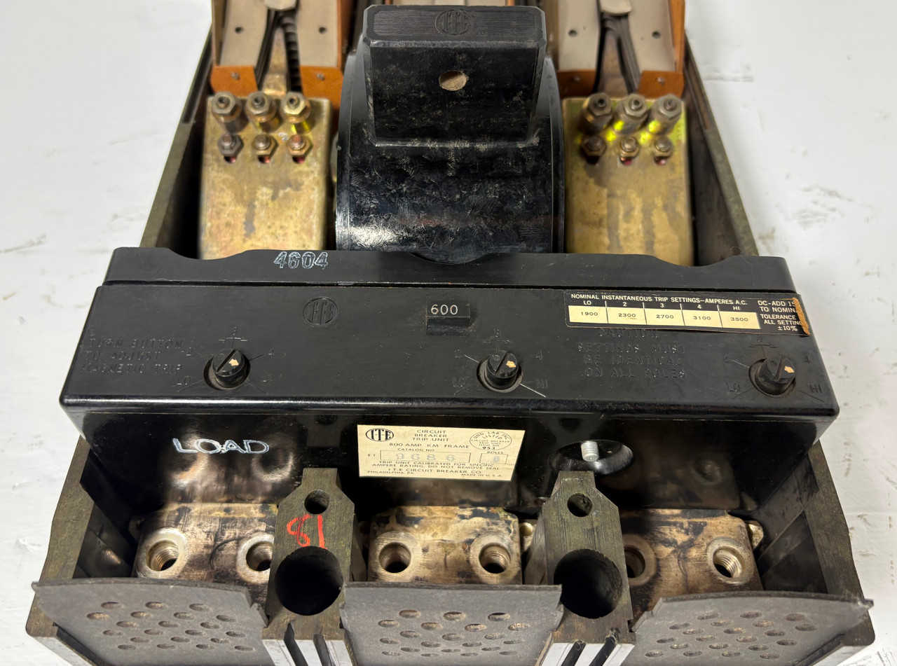 ITE Gould ET9691 800A Circuit Breaker w/ 600 Amp Trip Type ET KM Frame I-T-E 3P (EM5512-3)