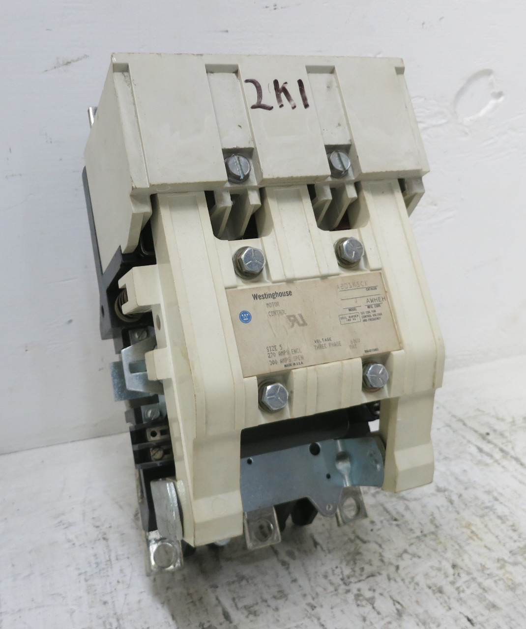 Image of Westinghouse A201K5CX Size 5 Motor Contactor Model J 120V Coil A201K5CA 3PH 600V