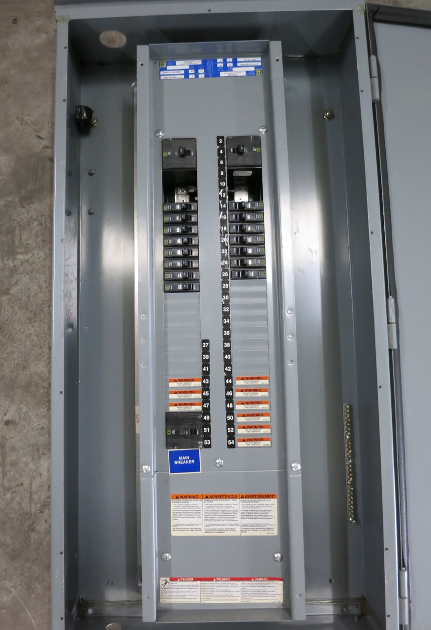 Square D NQOD 100A Main Breaker Panel Board 3PH 4W 208/120 100 Amp 208Y E2 3R (DW7277-1)