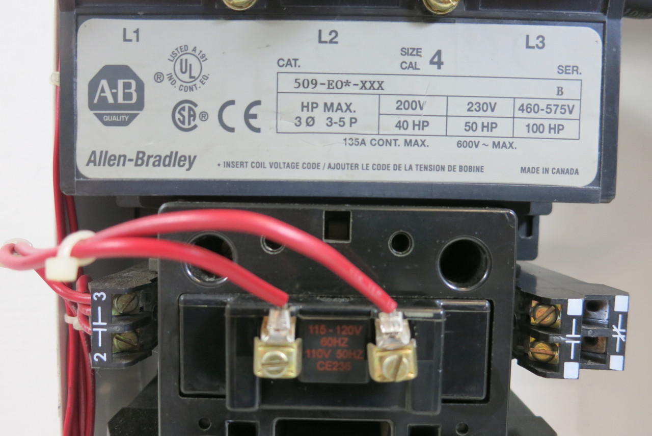 Allen Bradley 2100 Centerline Size 4 Starter 200A Fusible 39" MCC Bucket 200 Amp (BJ1022-1)