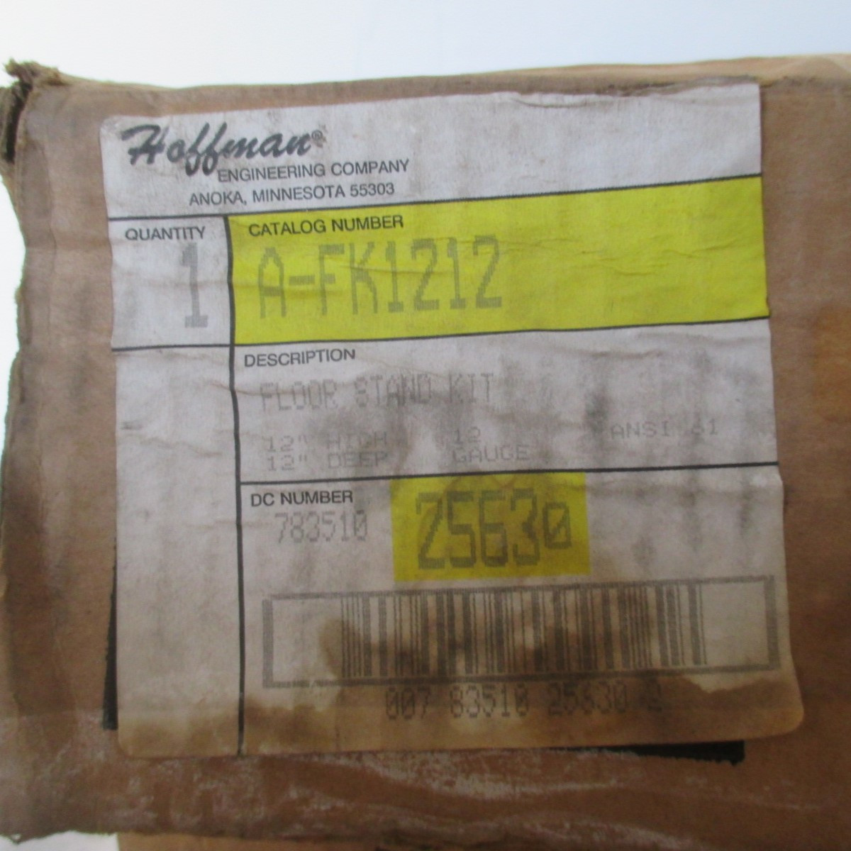 NEW Hoffman AFK1212 12" x 12" 12 Gauge Steel Enclosure Floor Stand Kit A-FK1212 (AH0580-4)