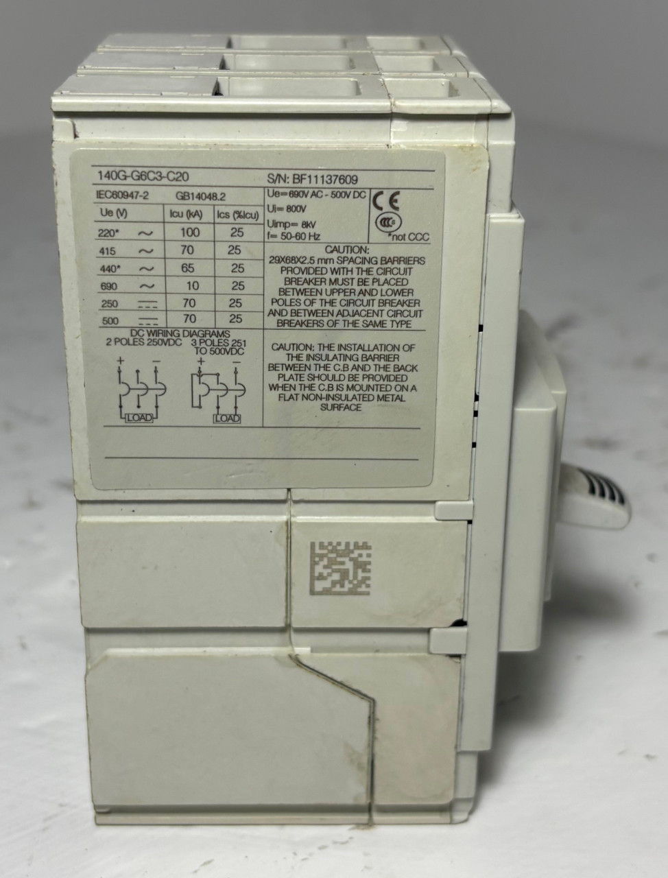 Allen Bradley 140G-G6C3-C20 20A Circuit Breaker 140G-G6 480V 140GG6C3C20 20 Amp (EM5516-2)