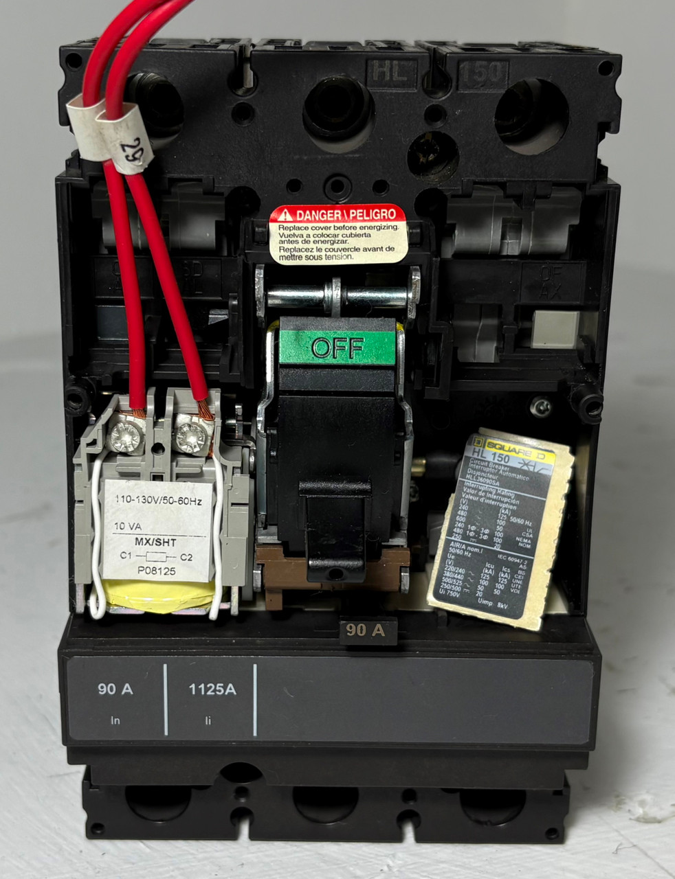 Square D HLL36090SA 90A PowerPact Circuit Breaker w/ 120V Shunt HL 150 3P 90 Amp (EM5521-2)