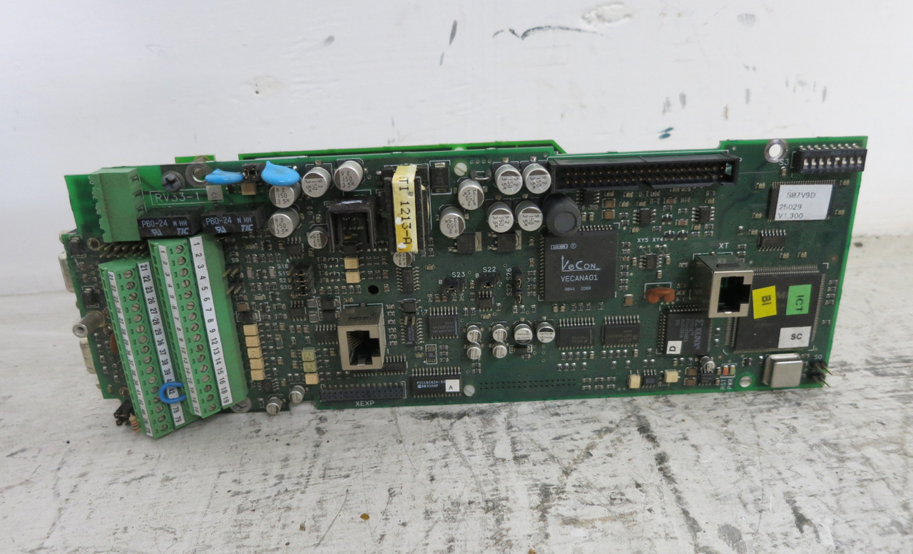 GE RV33-1 Rev C VS Drive Control Regulation Board w ISBUS-S AV-300i Inverter I/O (DW7342-1)