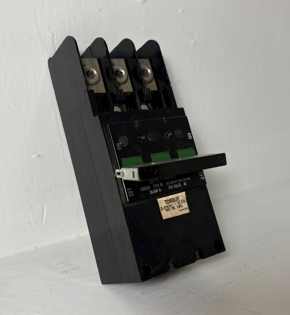 Bryant BJ3125 125A Circuit Breaker 3P 240V 125 Amp Type BJ (EM5544-1)