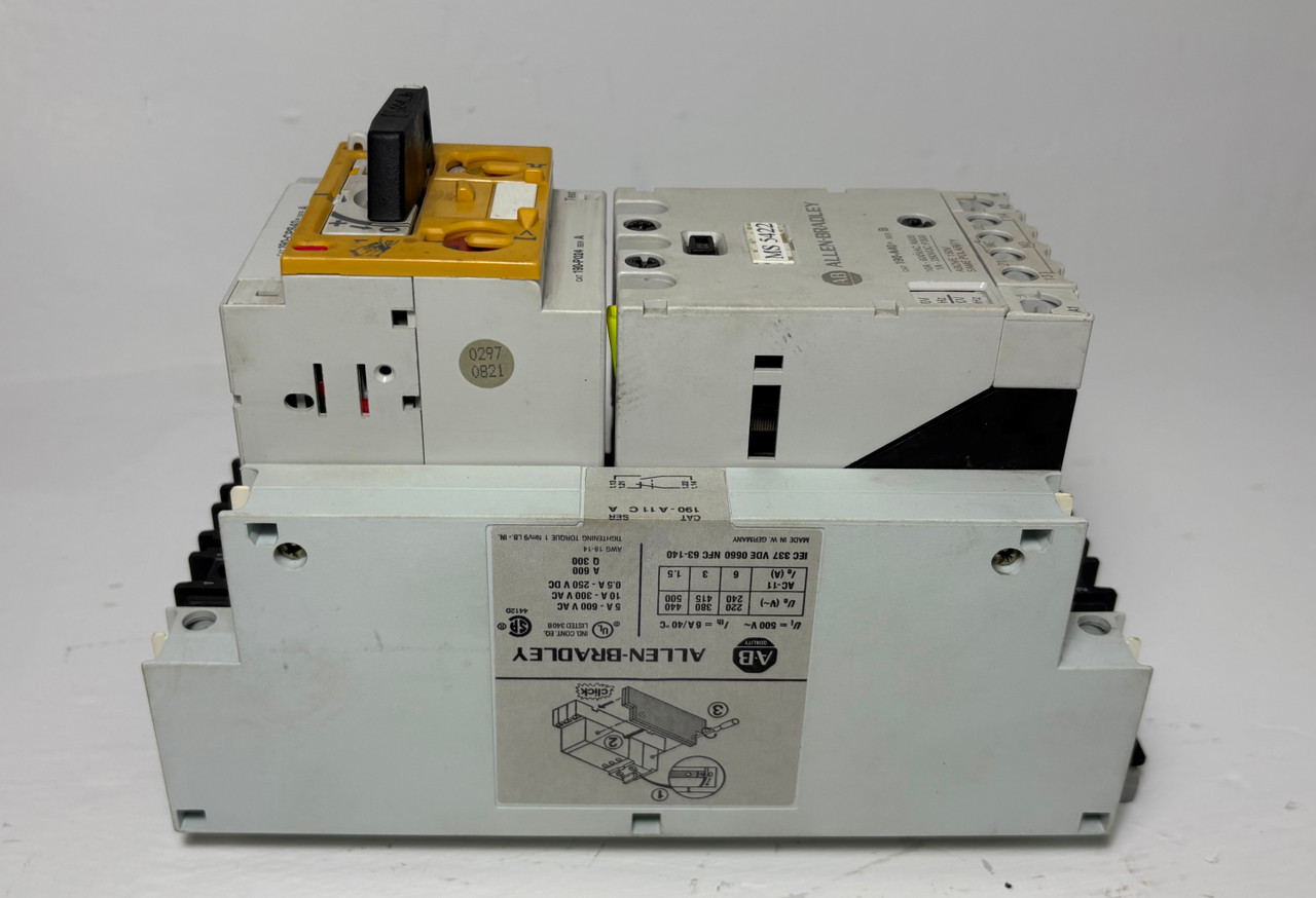 Allen Bradley 190-A40 Motor Starter 190-P024 190-CPS40 3PH 10 Amp 600V 120V Coil (EM5552-2)