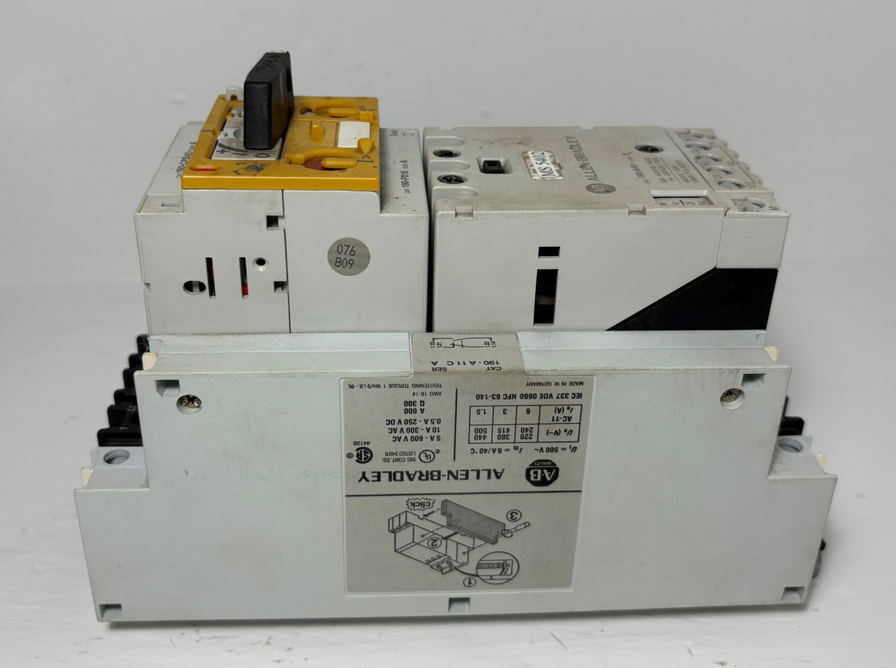 Allen Bradley 190-A40 Motor Starter 190-P016 190-CPS40 3PH 10 Amp 600V 120V Coil (EM5554-1)