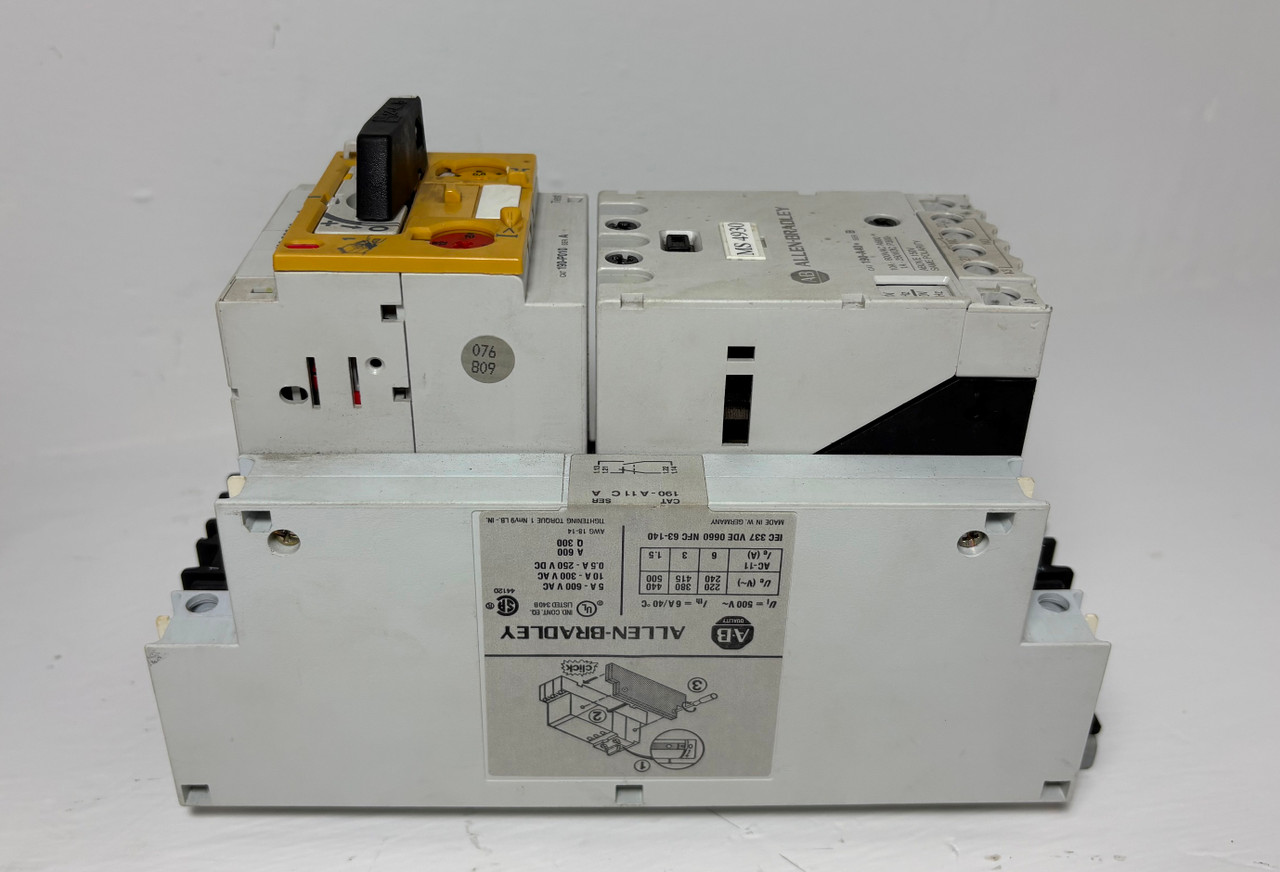 Allen Bradley 190-A40 Motor Starter 190-P010 190-CPS40 3PH 10 Amp 600V 120V Coil (EM5553-3)