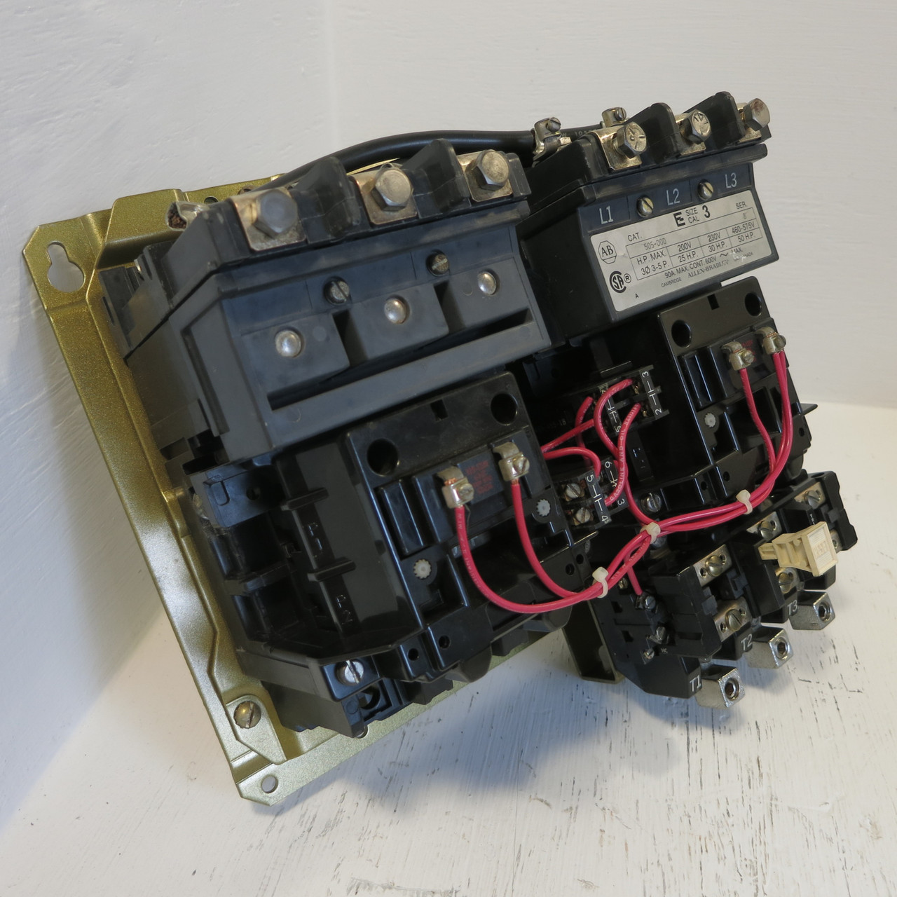 Allen Bradley 505-DOD Size 3 Reversing Starter 120V Coil 90A 505-D0D No Heaters (AH0631-1)