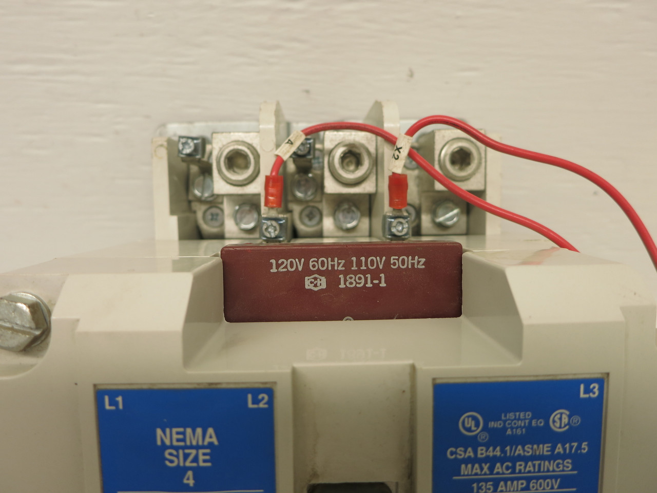 Eaton AN14NN0 Size 4 Motor Contactor 135A 120V Coil 3PH Ser B1 100 HP ANN14NNO (AH0630-1)