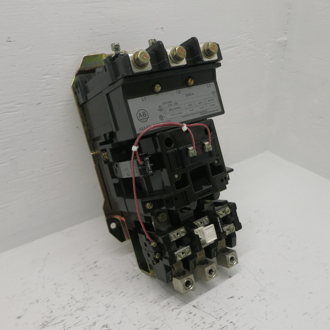 Allen Bradley 509-EOD Size 4 Motor Starter 120V Coil 135A 509-E0D No Heaters 3PH (AH0632-2)