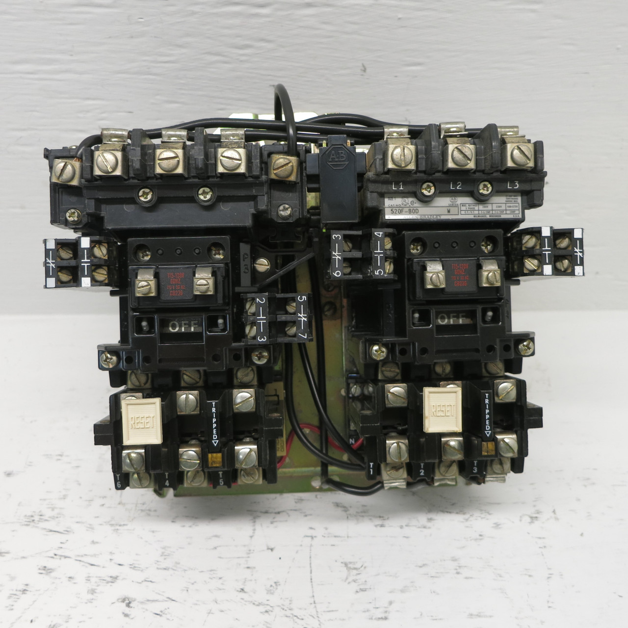 Allen Bradley 520F-BOD Size 1 2 Speed Starter 120V Coil 27A 520F-B0D No Heaters (AH0633-4)